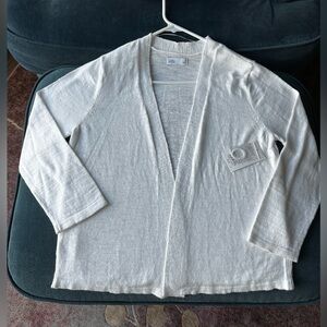 Croft & Barrow White Open Cardigan Sweater Size S NWT 62/31/7 cotton/rayon/nylon